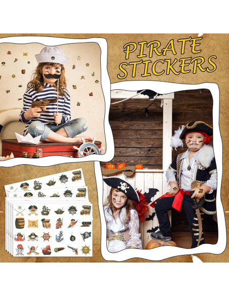 240 Tatuajes Temporales Pirata Brillantes Landhoow 23x16cm