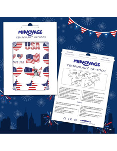 Tatuajes Temporales Miivoyage 136 PCS Bandera Americana 2