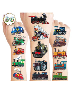 Tatuajes Temporales de Tren 96PCS - Suministros Fiesta Infantil