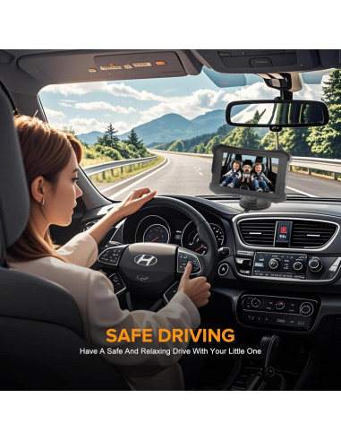 Cámara de Coche para Bebés VSSTECH con Monitor 5" y Visión Nocturna