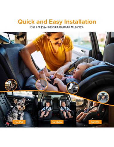 Cámara de Coche para Bebés VSSTECH con Monitor 5" y Visión Nocturna