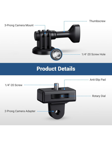 Adaptador de Montaje en Trípode JJC 1/4"-20 para Cámaras