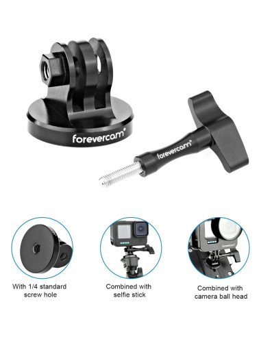 Adaptador de Trípode de Aluminio Forevercam para Cámaras de Acción