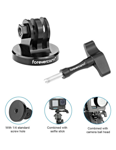 Adaptador de Trípode de Aluminio Forevercam para Cámaras de Acción