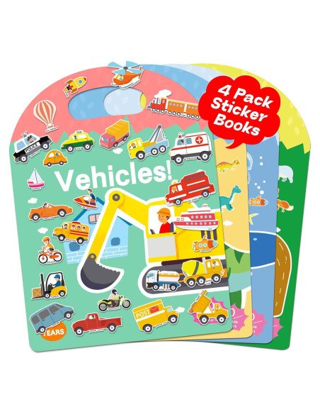 4 Libros de Pegatinas Espumosas iGetooy para Niños 2-4 Años