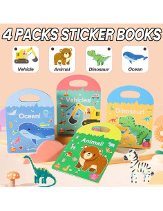 4 Libros de Pegatinas Espumosas iGetooy para Niños 2-4 Años 2