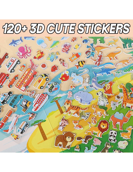 4 Libros de Pegatinas Espumosas iGetooy para Niños 2-4 Años