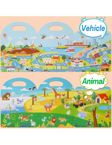 4 Libros de Pegatinas Espumosas iGetooy para Niños 2-4 Años