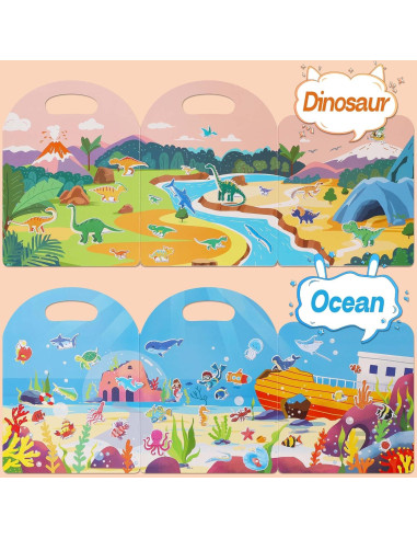 4 Libros de Pegatinas Espumosas iGetooy para Niños 2-4 Años