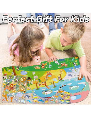 4 Libros de Pegatinas Espumosas iGetooy para Niños 2-4 Años