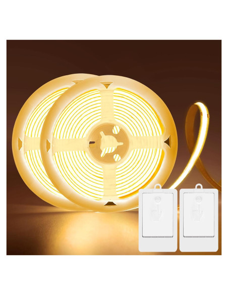 Paquete de 2 luces LED COB BSGlobal 2m 640 LED 2700K