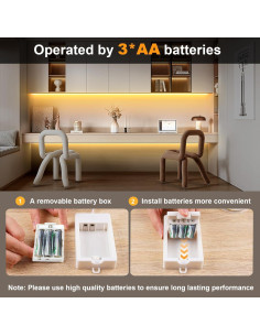 Paquete de 2 luces LED COB BSGlobal 2m 640 LED 2700K 2