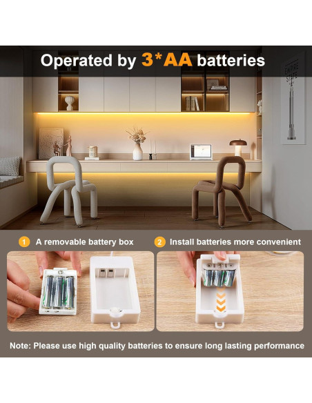 Paquete de 2 luces LED COB BSGlobal 2m 640 LED 2700K