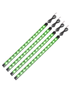 Luces de tira LED verde YM E-Bright 27CM impermeables 4 piezas