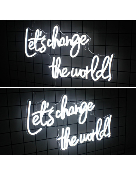 Letrero de Neón Horseneon 'Le damos un cambio al mundo' 29x43cm Letrero de Neón Horseneon 'Le damos un cambio al mundo' 29x43cm