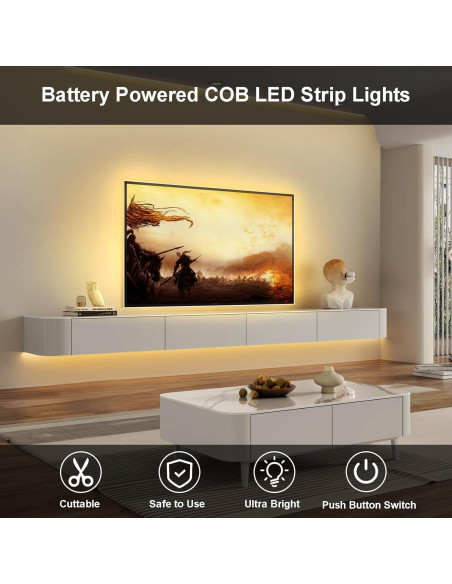 Paquete de 2 luces LED COB BSGlobal 2m 640 LED 2700K