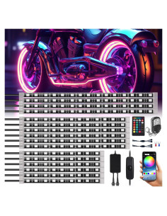 Kit de Iluminación LED Multicolor Sunpie para Motocicleta 16 Pcs