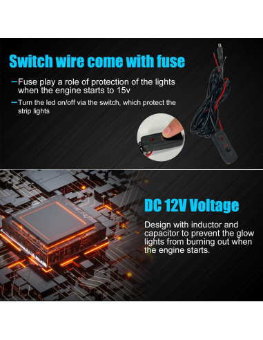 Kit de Iluminación LED Multicolor Sunpie para Motocicleta 16 Pcs