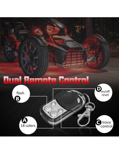 Kit de Iluminación LED Multicolor Sunpie para Motocicleta 16 Pcs