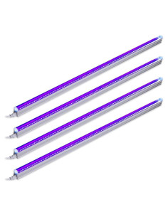 Fijación LED T5 Luz Negra Barrina 22W 1.22m Paquete de 4