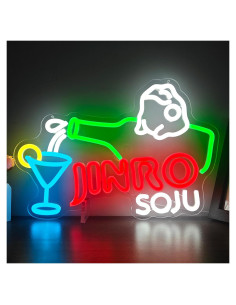 Letrero de Neón Jinro Soju Dimmable 25.5x38 cm para Bar
