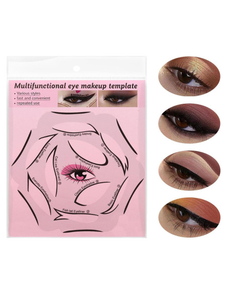 Plantillas de Eyeliner Reutilizables YAFIYGI 10 Métodos 4 Hojas