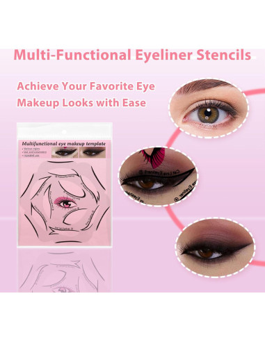 Plantillas de Eyeliner Reutilizables YAFIYGI 10 Métodos 4 Hojas