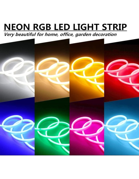 Tira de Luz LED Neón RGB SYMHMT 5m Regulable IP67