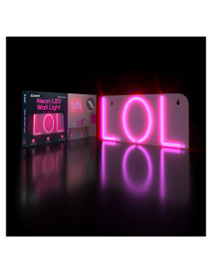 Luz de Neón Atomi LOL Rosa LED Decorativa 15.88x30.48cm