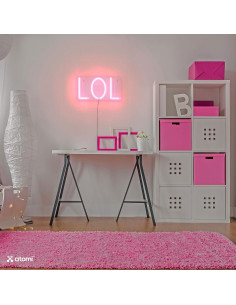 Luz de Neón Atomi LOL Rosa LED Decorativa 15.88x30.48cm 2