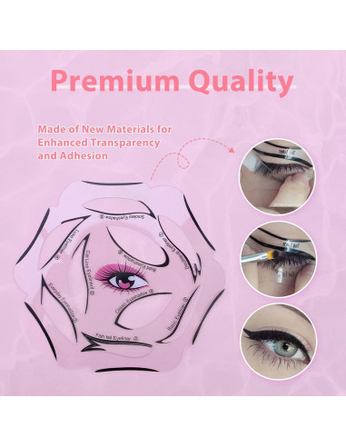 Plantillas de Eyeliner Reutilizables YAFIYGI 10 Métodos 4 Hojas