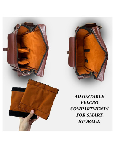 Bolsa de cámara Madosh de cuero genuino para hombre 25x12x20cm