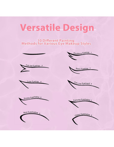 Plantillas de Eyeliner Reutilizables YAFIYGI 10 Métodos 4 Hojas