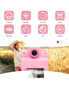 Cámara Instantánea para Niños Topelotek Rosa 2.4" 16x Zoom 2