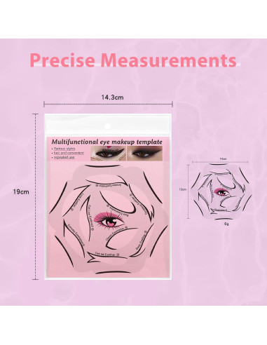 Plantillas de Eyeliner Reutilizables YAFIYGI 10 Métodos 4 Hojas