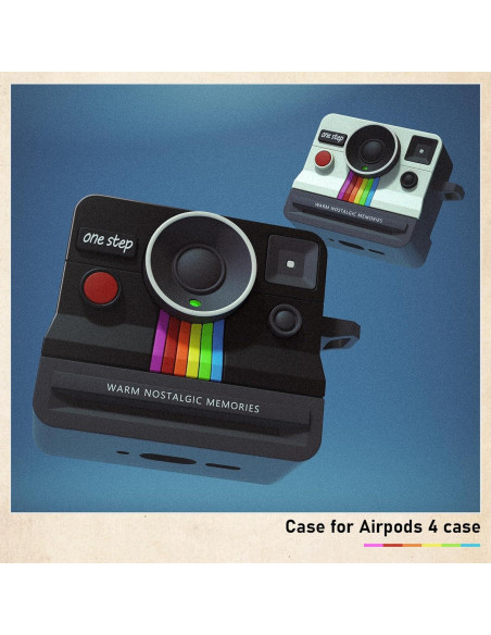 Funda de Silicona para AirPods 4 Kerle - Diseño Retro Negro