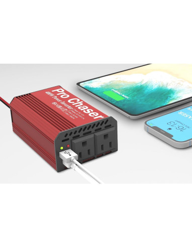 Inversor de Potencia Pro Chaser 400W DC a AC 110V USB-C 65W