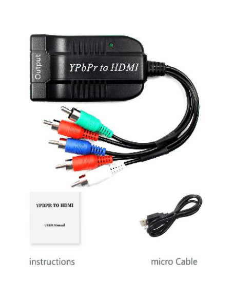 Convertidor YPbPr a HDMI HDSUNWSTD 1080P para DVD y Consolas