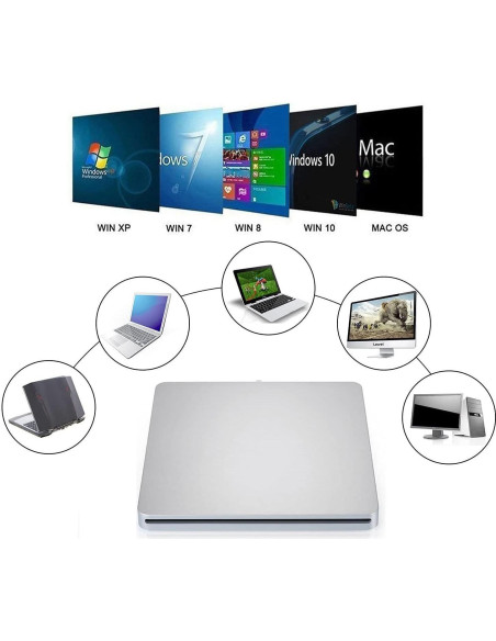 Unidad Externa DVD/CD VikTck USB-C Portátil 348g Unidad Externa DVD/CD VikTck USB-C Portátil 348g