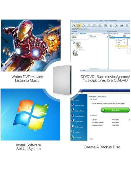 Unidad Externa DVD/CD VikTck USB-C Portátil 348g Unidad Externa DVD/CD VikTck USB-C Portátil 348g