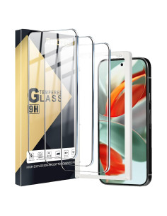 Paquete de 3 Protectores de Pantalla Vidrio Templado para Pixel 9/9 Pro 5G