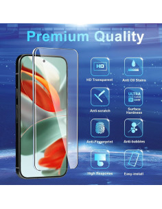 Paquete de 3 Protectores de Pantalla Vidrio Templado para Pixel 9/9 Pro 5G 2