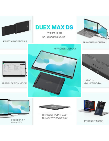 Monitor Portátil Mobile Pixels Duex Max DS 14.1" 1080P