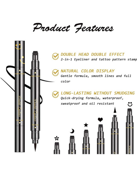 Conjunto de 6 Lápices de Sello Delineador LOKFAR Impermeable