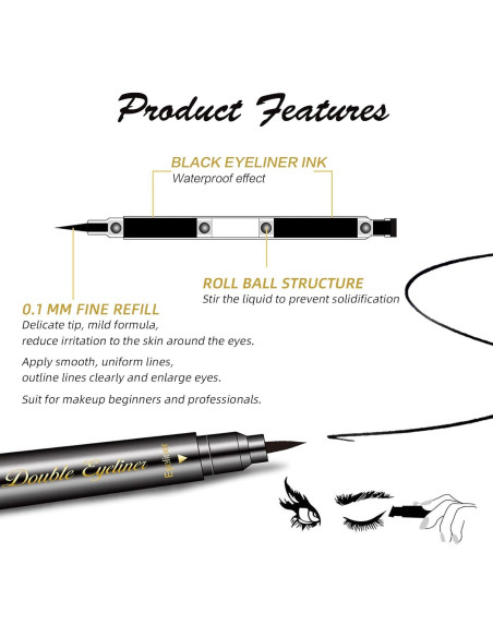 Conjunto de 6 Lápices de Sello Delineador LOKFAR Impermeable