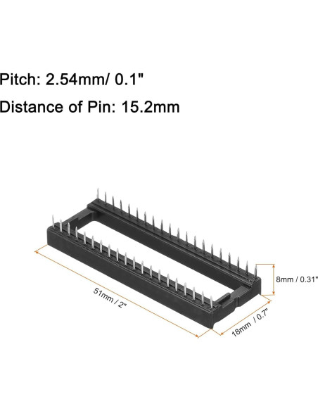 Adaptador Zócalo Chip DIP IC 40 Pines 2.54mm MECCANIXITY - 8 Pcs