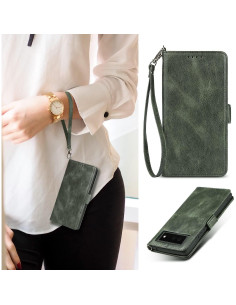 Funda Cartera Plegable Verde para Google Pixel 6 5G con RFID 2