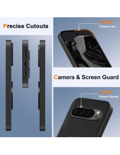 Funda TPU para Google Pixel 9 Pro XL con soporte 360 - Negro 2