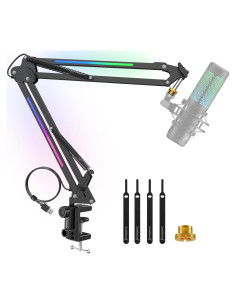 Soporte de Micrófono RGB ZealSound HT35, Brazo Ajustable 1.6kg