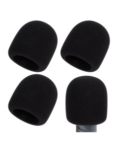 Juego de 4 Fundas de Espuma para Micrófonos Negras 7.87x8.38 cm